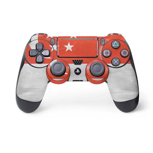 Singapore Flag Distressed PlayStation PS4 Skins